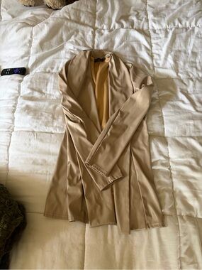 Pretty little thing tan leather blazer